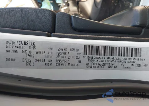 2015 Jeep Grand Cherokee Laredo z USA, uszkodzony, nr VIN 1C4RJFAG2FC188742